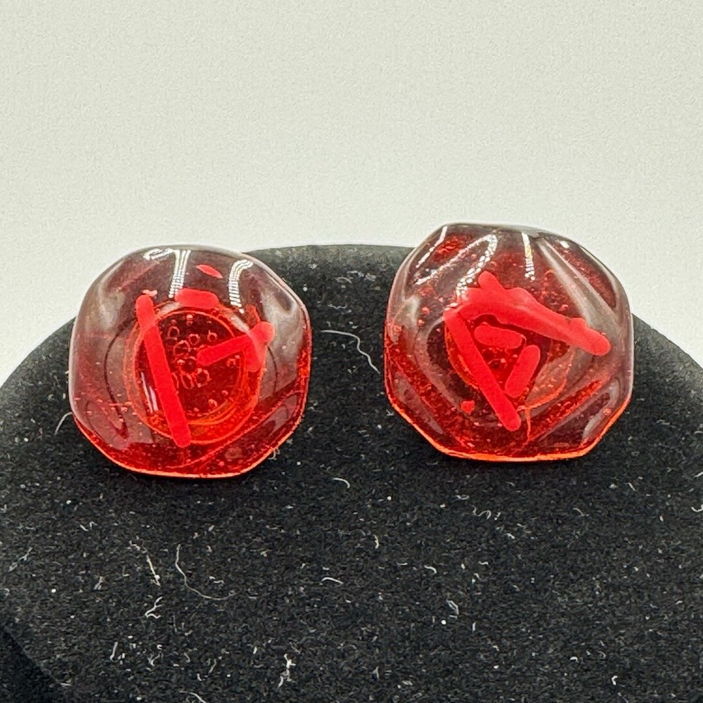 Red Confetti Handmade Stud Earrings